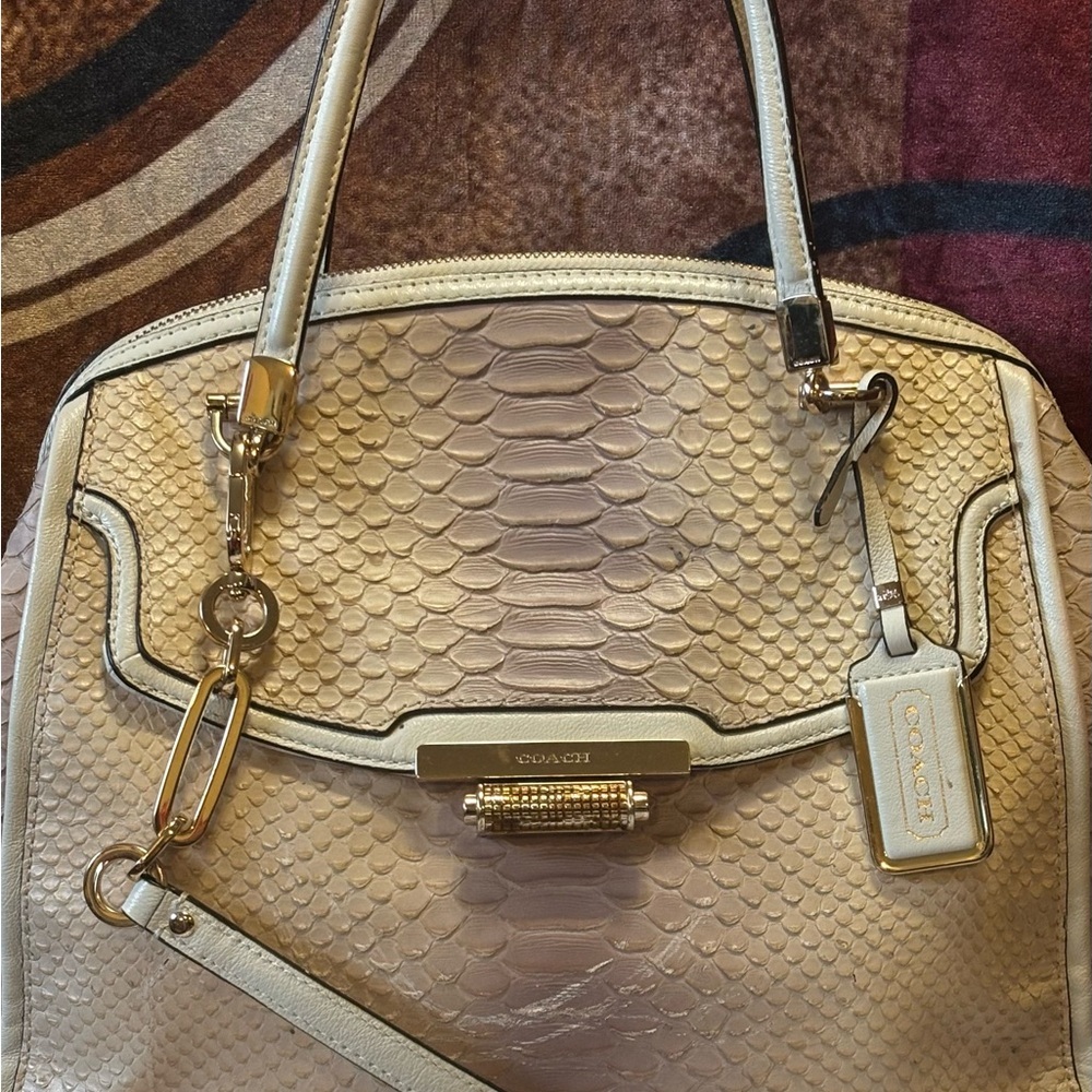 Coach Madison pinnacle Python Embossed Dome Satchel Bag - Picture 9 of 14